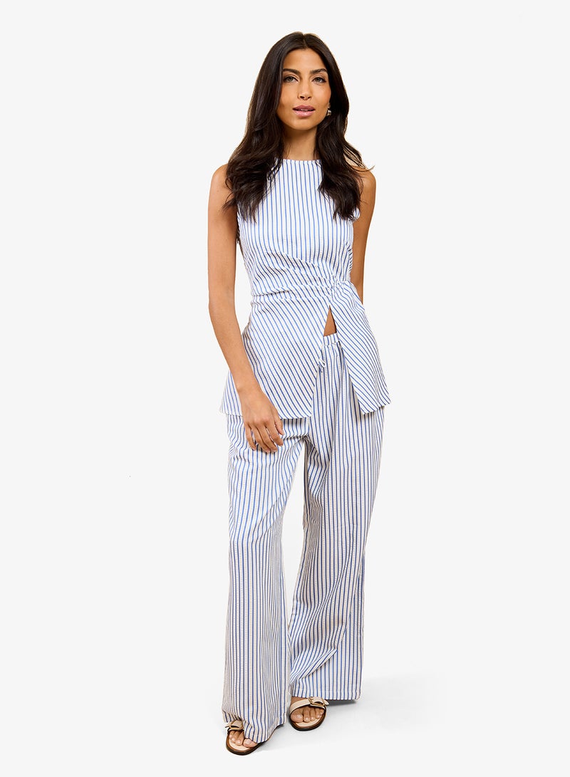 Little Mistress Blue Stripe Top - Image 3